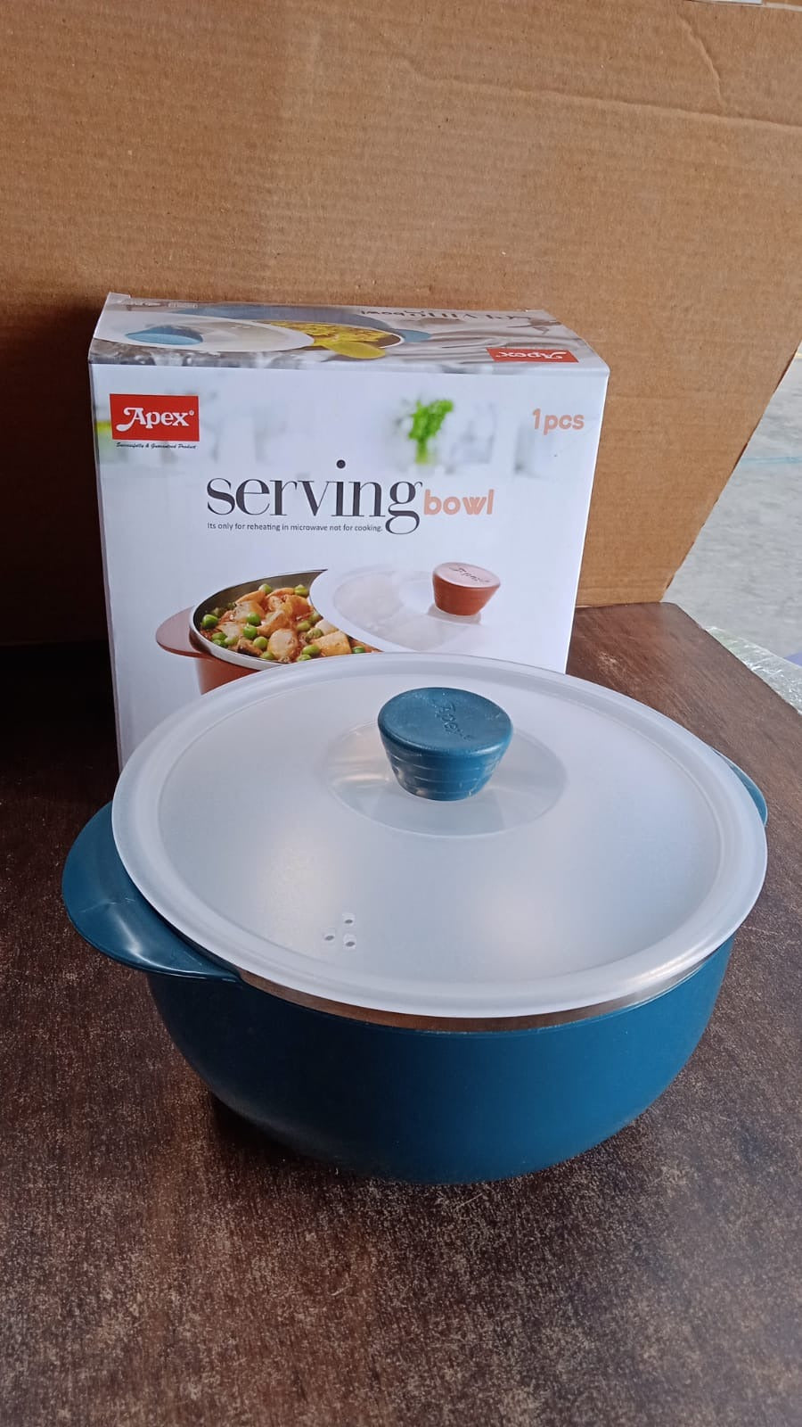 Apex 2200ml Microwave-Safe Plastic Serving Bowl with Lid (1 Pc) Apex 2200ml Microwave-Safe Plastic Serving Bowl with Lid (1 Pc)